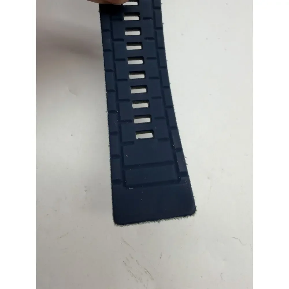 DIESEL DZ1713 Watch Denim Color Silicone Strap Good Condition New Battery